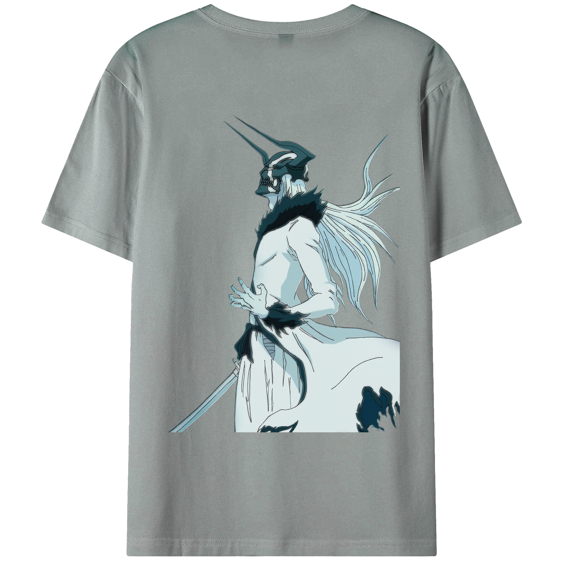 （画像用） ブリーチ 黒崎一護（くろさき いちご）BLEACH Kurosaki Ichigo 綿100％ メンズ半袖Tシャツ（バックプリント） 通気性